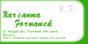 marianna formanek business card